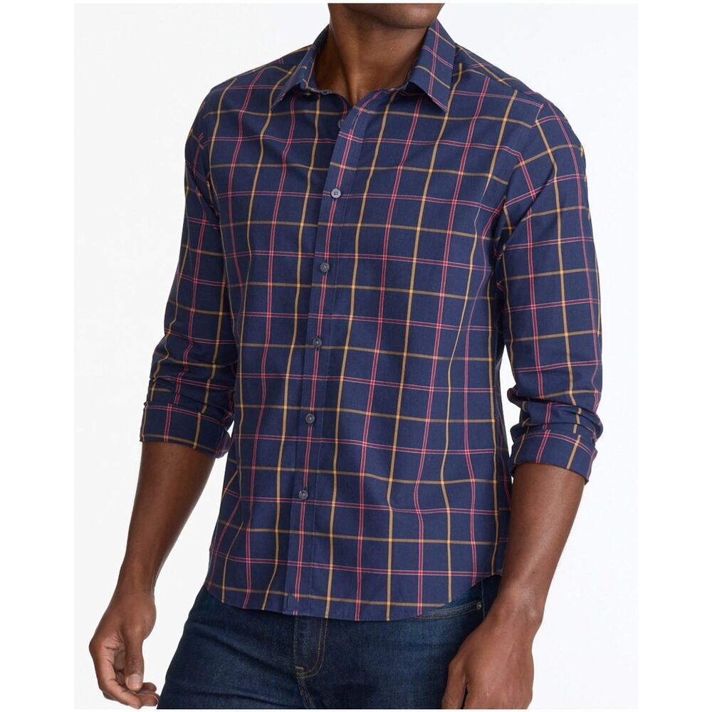 UNTUCKit Sz L Wrinkle Free Georgio Shirt Button Down Check Casual Office Preppy